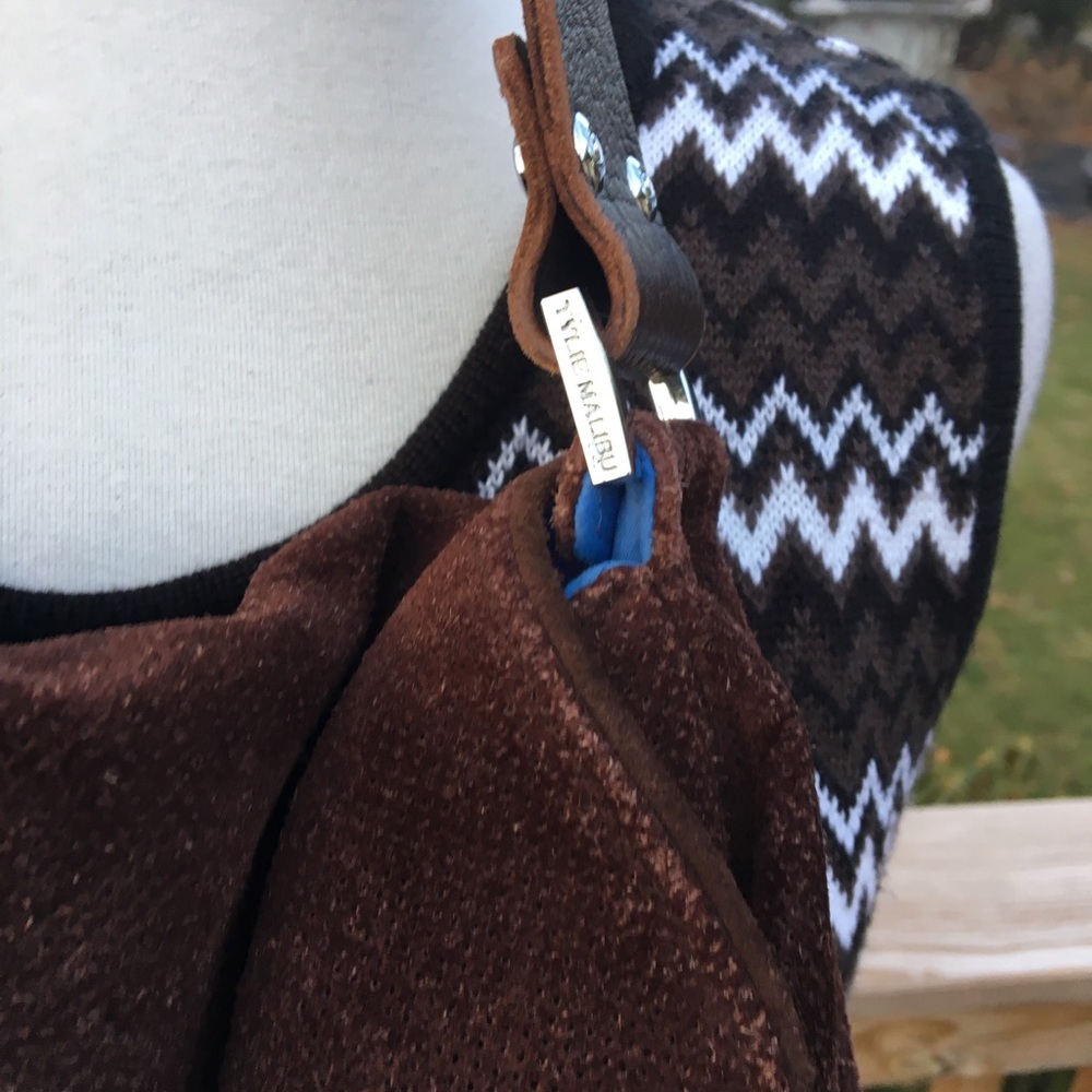 Tylie Malibu Brown Suede Satchel - Picture 2 of 8